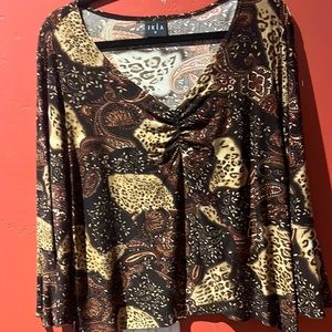 JKLA Stunning Size 2 Paisley with Animal Print Top
